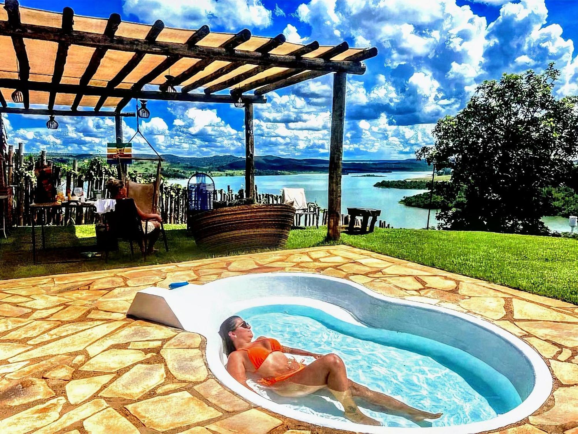 Chale Mirante, Piscina, Cachoeira, Lago E Vista Espetacular Alexania Exterior photo